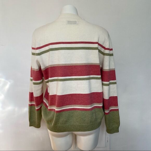 90s  1/4 Zip Knit with Floral Embroidery Detail Mom Sweater - Picture 4 of 11